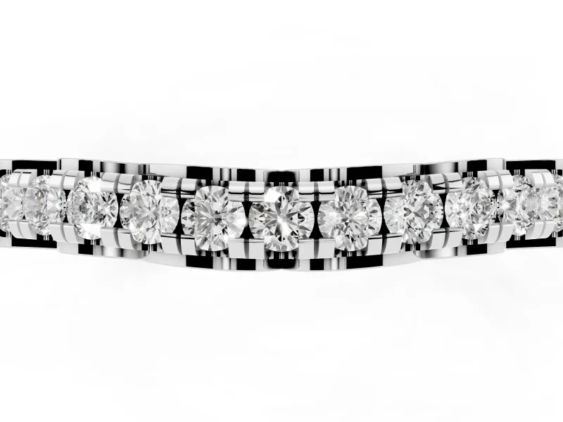 Round Diamond Classic Prong Eternity Band Set in Platinum with Continuous Row