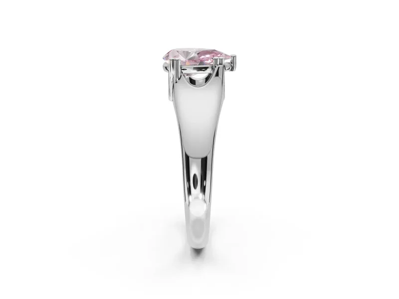 Pear-Shaped Double Claw Solitaire Engagement Ring Setting for a Fancy Pink Lab-Grown Diamond | Platinum