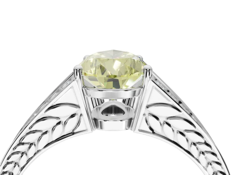Pear-Shaped Split Shank Pavé Engagement Ring Setting for a Fancy Yellow Lab-Grown Diamond | Platinum
