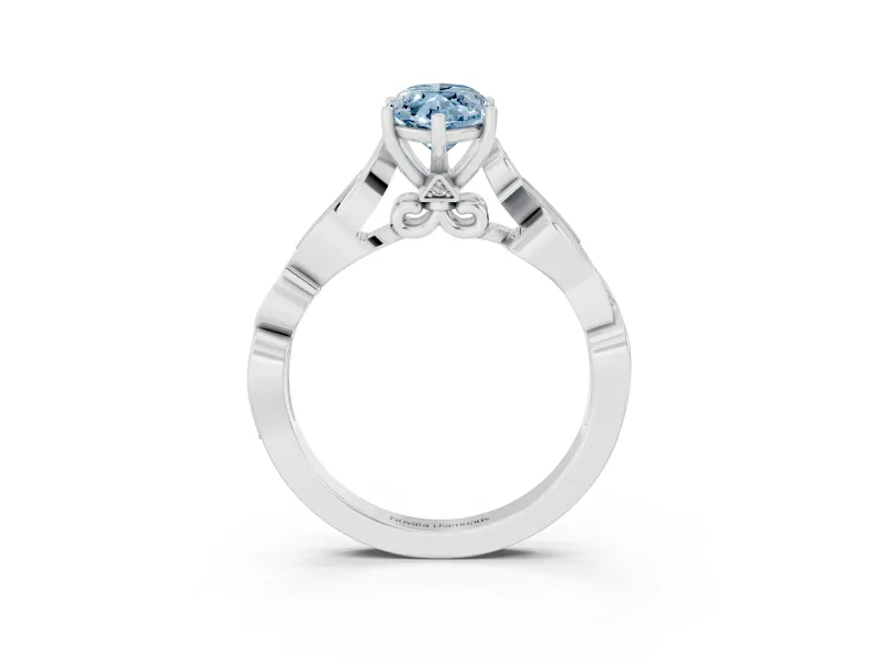 Marquise Vine Engagement Ring Setting for a Fancy Blue Lab-Grown Diamond | Platinum
