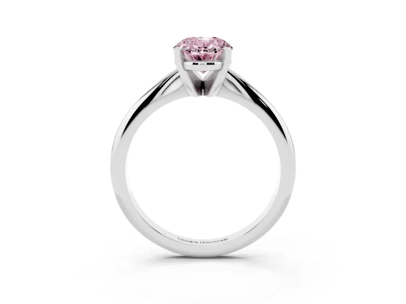 Oval Engagement Ring Setting for a Fancy Pink Lab-Grown Diamond | Sterling Silver