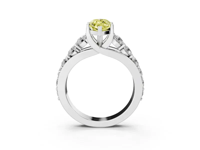 Marquise Graduated Engagement Ring Setting for a Fancy Yellow Lab-Grown Diamond | Platinum