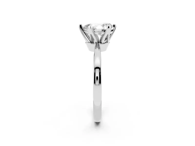 Pear-Shaped Tapered Solitaire Engagement Ring Setting | Claw Prong Head | Platinum