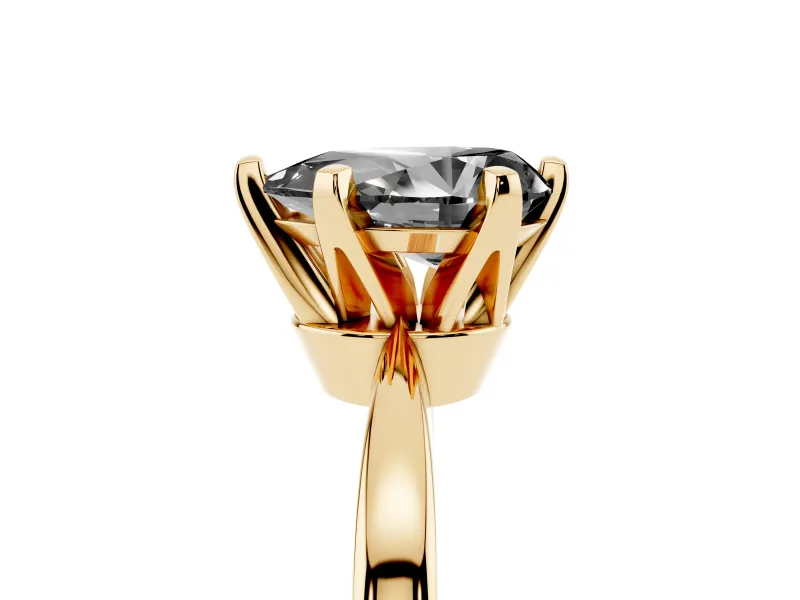 Fancy Black Pear Cut Diamond Solitaire Engagement Ring Set in Yellow gold with Slim Tapered Solitaire Band