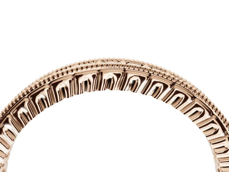 Round Lab-Grown Diamond Milgrain Channel Set Wedding Band | Fluted Gallery | Rose Gold
