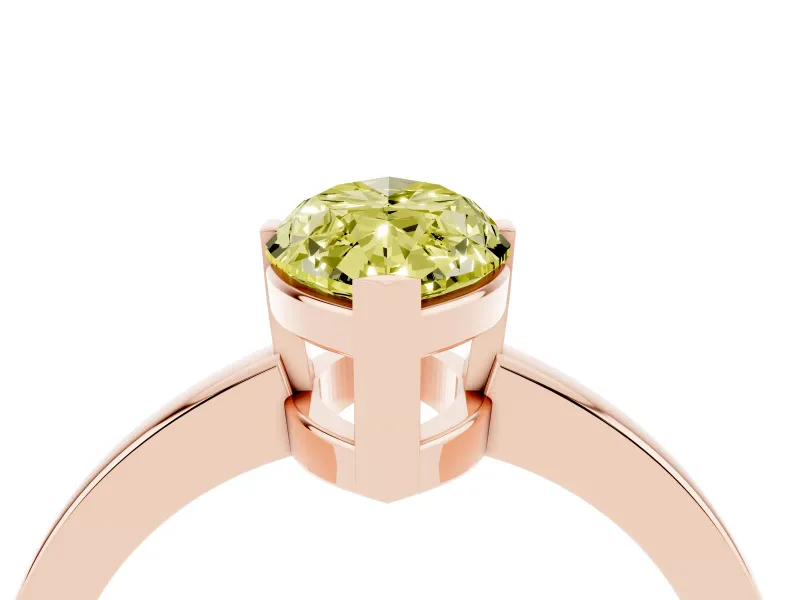 Marquise Solitaire Engagement Ring Setting for a Fancy Yellow Lab-Grown Diamond | Flat Tab Prongs | Rose Gold