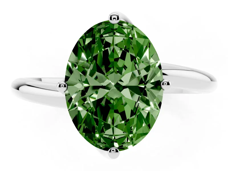 Oval Bypass Solitaire Engagement Ring Setting for a Fancy Green Lab-Grown Diamond | Platinum