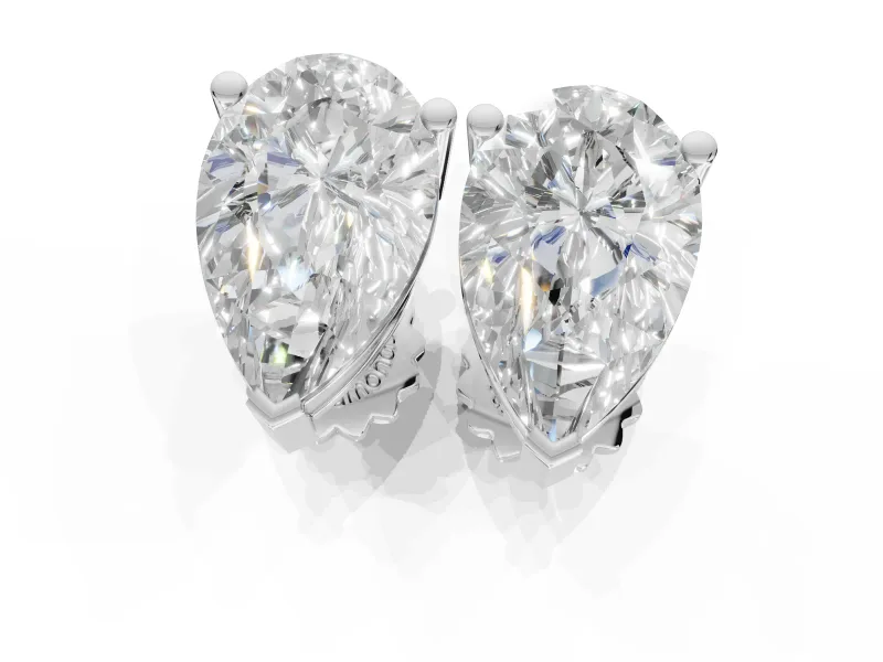 Marquise Lab-Grown Diamond Solitaire Basket Stud Earrings | Open Gallery | Sterling Silver