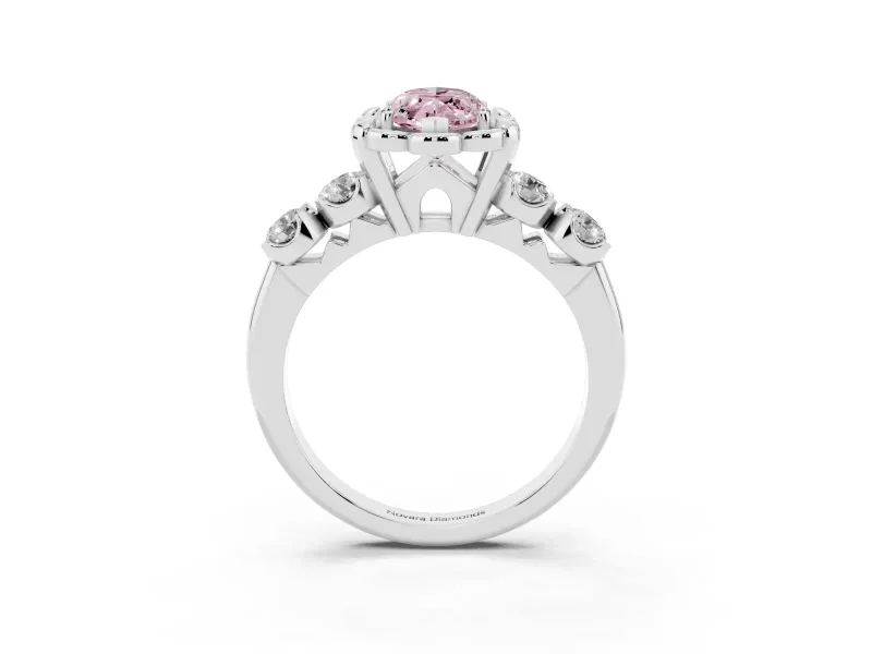 Marquise Floral Engagement Ring Setting for a Fancy Pink Lab-Grown Diamond | Petal Frame | Platinum