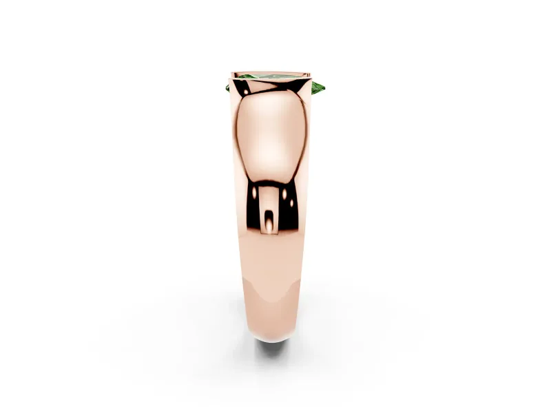 Pear-Shaped Half Bezel Solitaire Engagement Ring Setting for a Fancy Green Lab-Grown Diamond | Wide Band | Rose Gold