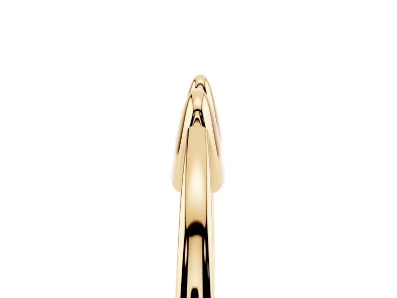 Plain Notched Contour Wedding Band | Twin Raised Tabs | Yellow Gold