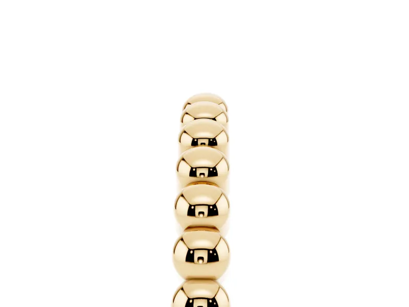 Round Diamond Beaded Eternity Band Set in Yellow gold with Bezel Setting