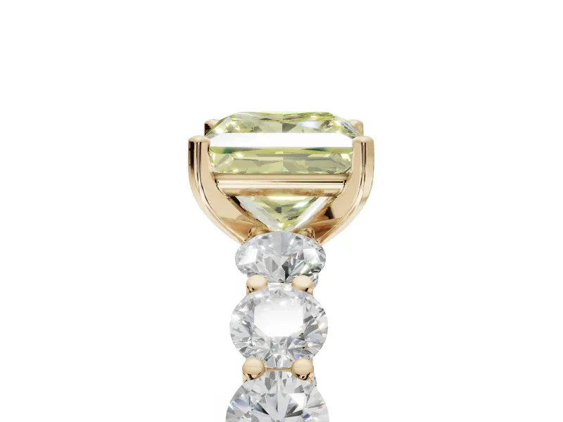 Princess Cut Engagement Ring Setting for a Fancy Yellow Lab-Grown Diamond | Yellow Gold - Design NV-24455