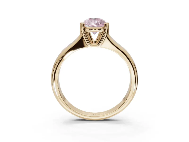 Pear-Shaped Double Claw Solitaire Engagement Ring Setting for a Fancy Pink Lab-Grown Diamond | Yellow Gold