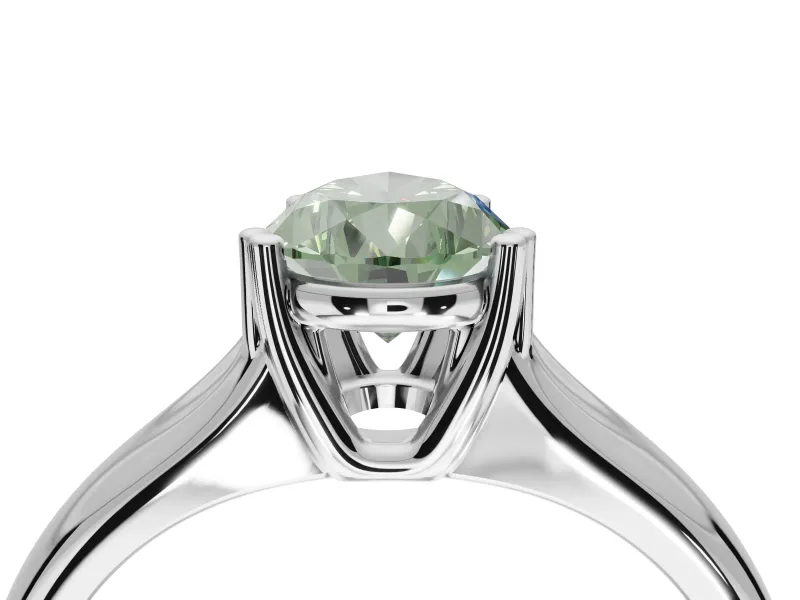 Pear-Shaped Double Claw Solitaire Engagement Ring Setting for a Fancy Green Lab-Grown Diamond | Platinum