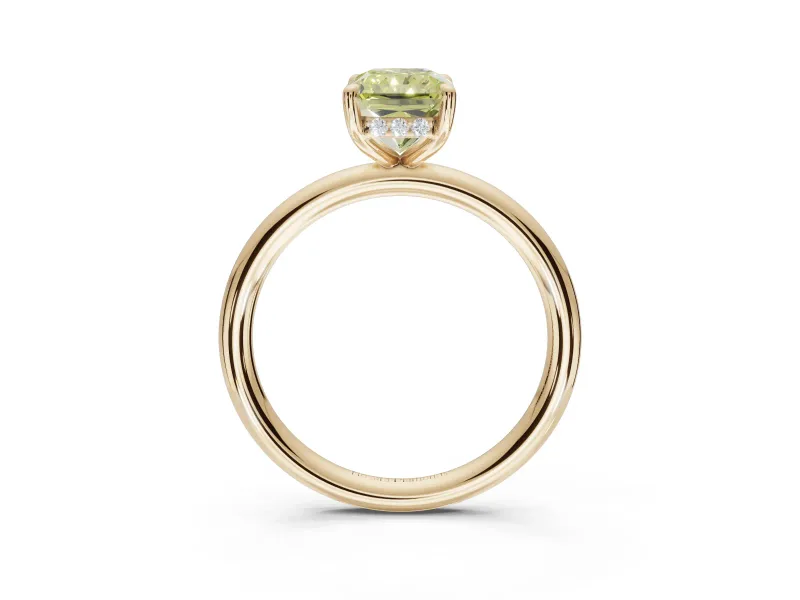 Radiant Cut Hidden Halo Ring Setting for a Fancy Yellow Lab-Grown Diamond | Yellow Gold