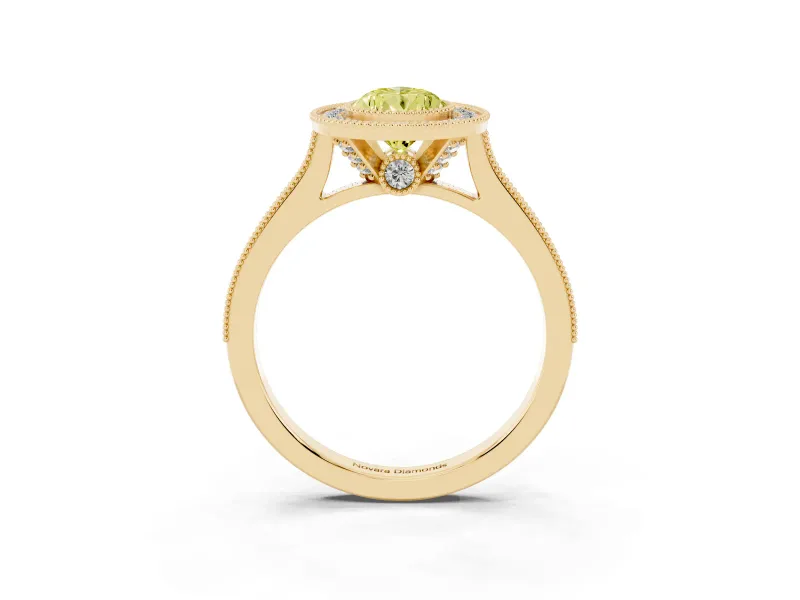 Pear-Shaped Halo Engagement Ring Setting for a Fancy Yellow Lab-Grown Diamond | Yellow Gold - Design NV-24721