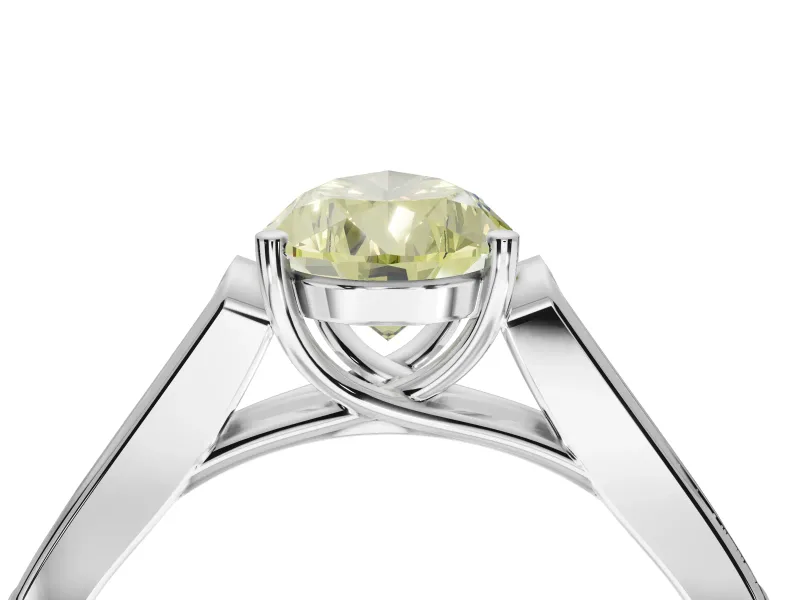 Pear-Shaped Engagement Ring Setting for a Fancy Yellow Lab-Grown Diamond | White Gold - Design NV-24597