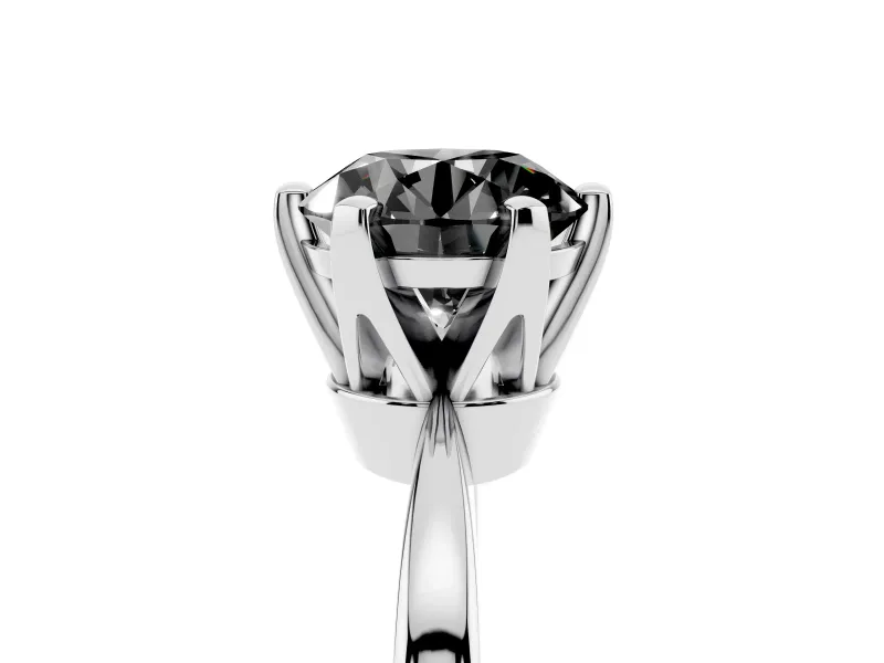 Round Tapered Solitaire Engagement Ring Setting for a Black Center | Sterling Silver