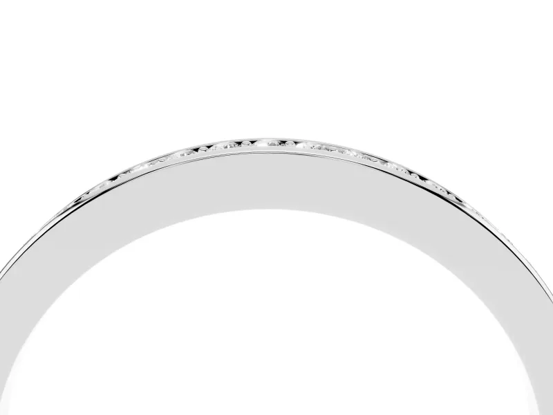 Round Diamond Continuous Pavé Eternity Band Set in Silver
