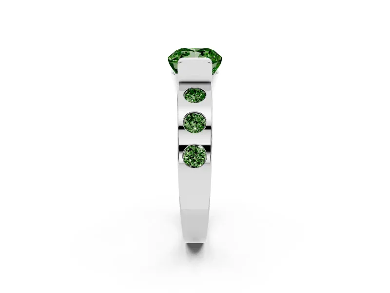 Cushion Cut Tension Style Engagement Ring Setting for a Fancy Green Lab-Grown Diamond | Platinum