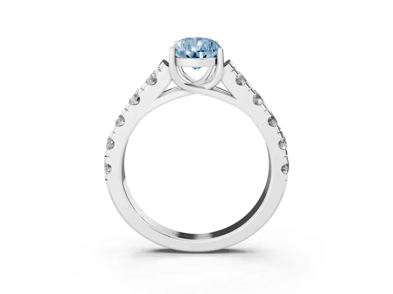 Pear-Shaped Engagement Ring Setting for a Fancy Blue Lab-Grown Diamond | Sterling Silver - Design NV-24643