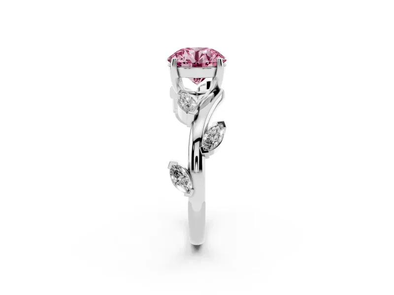 Round Twisted Vine Engagement Ring Setting for a Fancy Pink Lab-Grown Diamond | Platinum