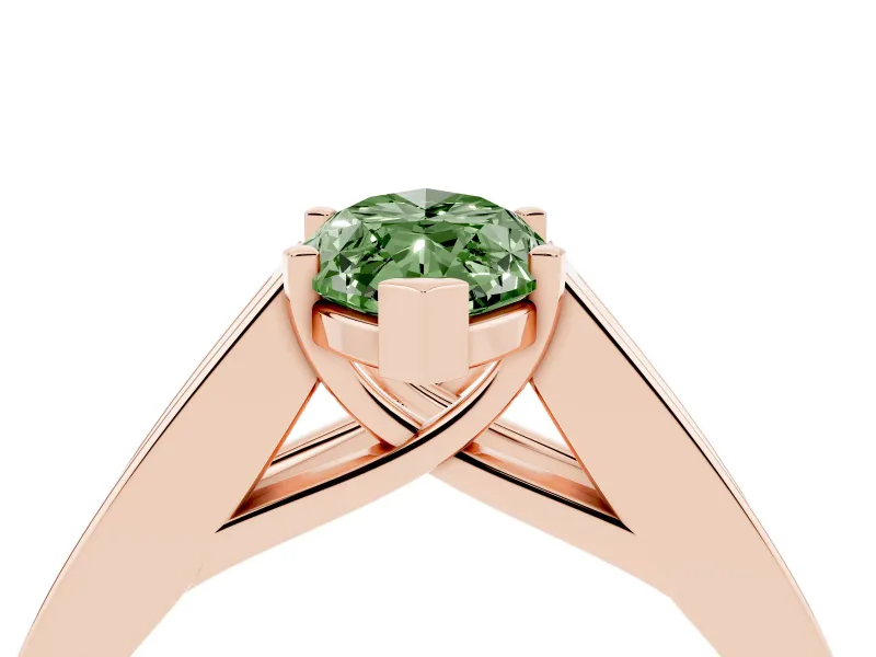 Marquise Channel-Set Engagement Ring Setting for a Fancy Green Lab-Grown Diamond | Rose Gold