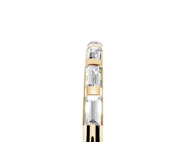 Baguette Lab-Grown Diamond Channel Set Wedding Band | Bar Dividers | Yellow Gold
