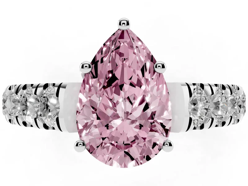 Pear-Shaped Engagement Ring Setting for a Fancy Pink Lab-Grown Diamond | Platinum - Design NV-24643