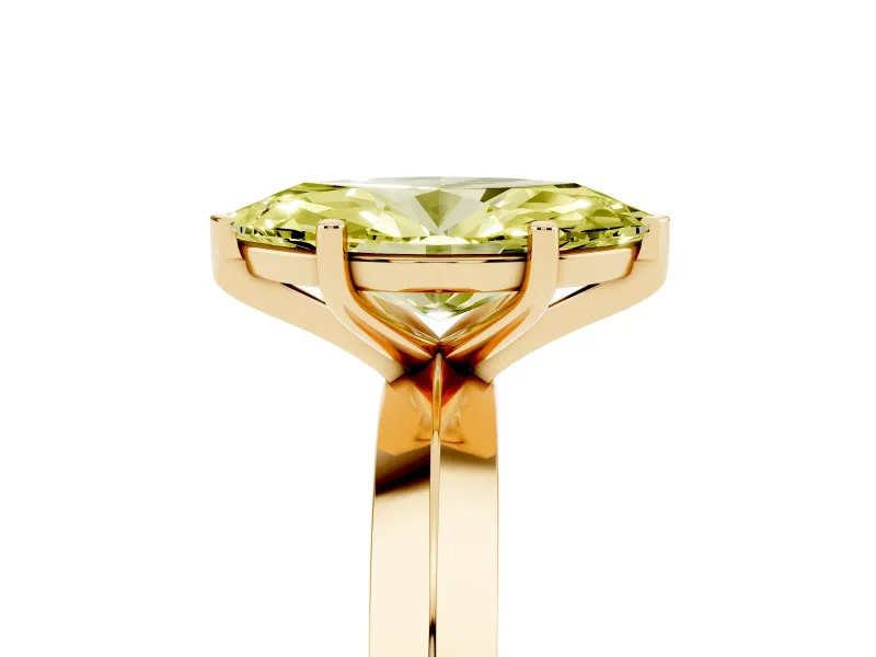 Marquise Knife-Edge Engagement Ring Setting for a Fancy Yellow Lab-Grown Diamond | Yellow Gold