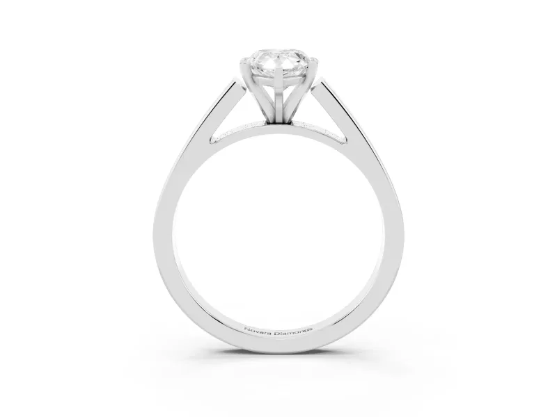 Pear-Shaped Cathedral Solitaire Engagement Ring Setting | Tapered Band | Platinum