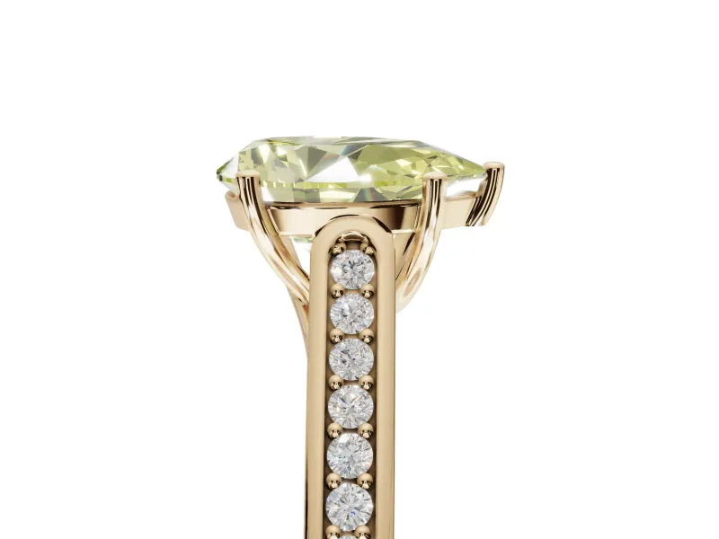 Pear-Shaped Engagement Ring Setting for a Fancy Yellow Lab-Grown Diamond | Yellow Gold - Design NV-24597