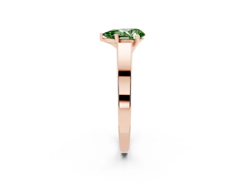Pear-Shaped Solitaire Engagement Ring Setting for a Fancy Green Lab-Grown Diamond | Rose Gold