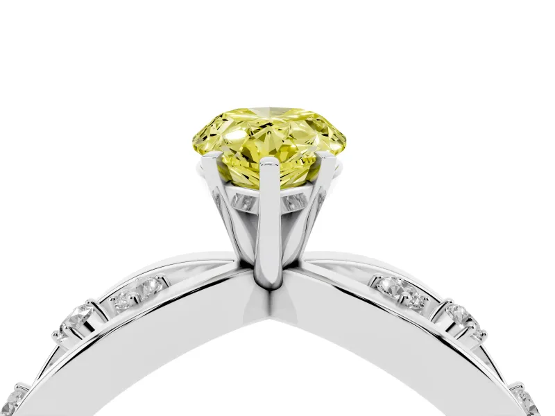 Pear-Shaped Loop Engagement Ring Setting for a Fancy Yellow Lab-Grown Diamond | White Gold