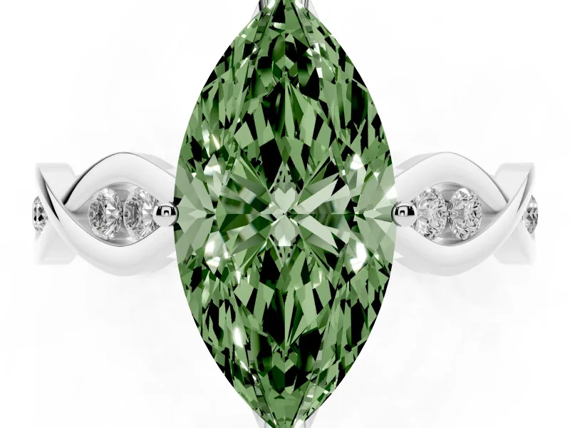 Marquise Twisted Infinity Engagement Ring Setting for a Fancy Green Lab-Grown Diamond | Platinum