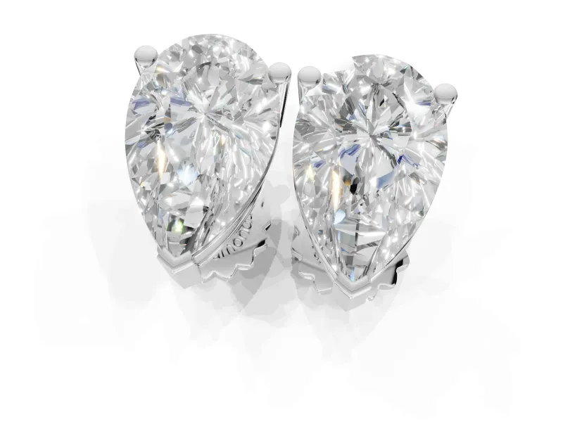 Asscher Cut Lab-Grown Diamond Solitaire Basket Stud Earrings | Open Gallery | White Gold