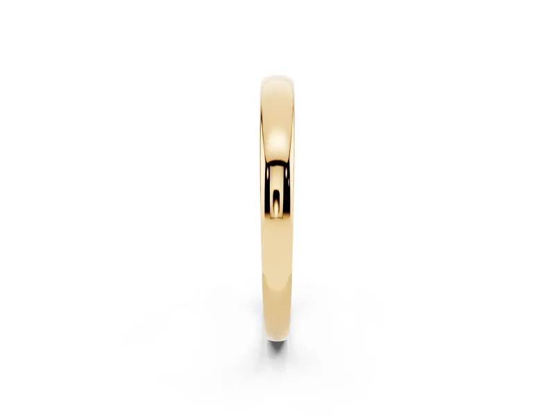 Plain Domed Wedding Band | Rounded Edges | Yellow Gold