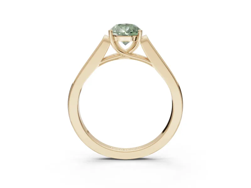 Pear-Shaped Engagement Ring Setting for a Fancy Green Lab-Grown Diamond | Yellow Gold - Design NV-24597