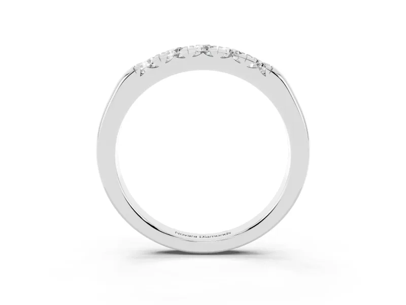 Round Lab-Grown Diamond Five-Stone Wedding Band | Rounded Profile | Platinum