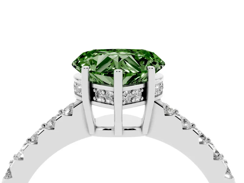 Heart-Shaped Engagement Ring Setting for a Fancy Green Lab-Grown Diamond | Platinum - Design NV-24649