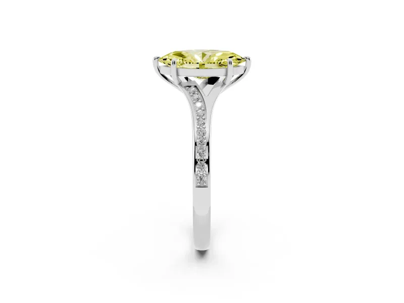 Marquise Pave Engagement Ring Setting for a Fancy Yellow Lab-Grown Diamond | Sterling Silver - Design NV-24822
