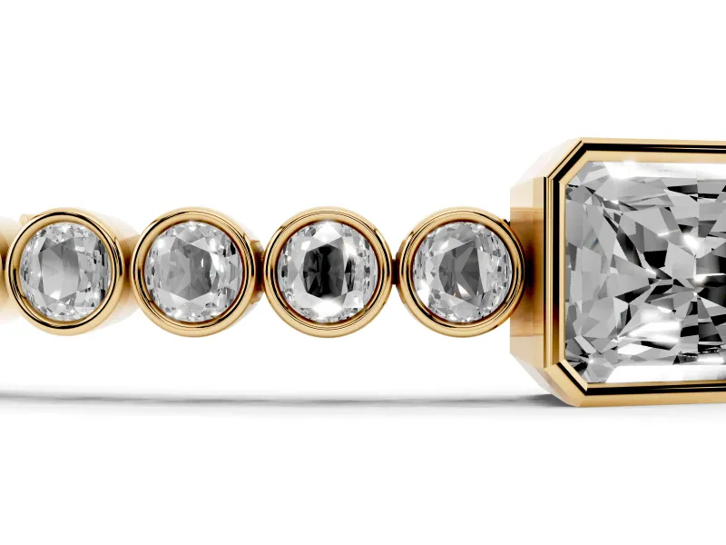 Round Lab-Grown Diamond Bezel Tennis Bracelet | Yellow Gold