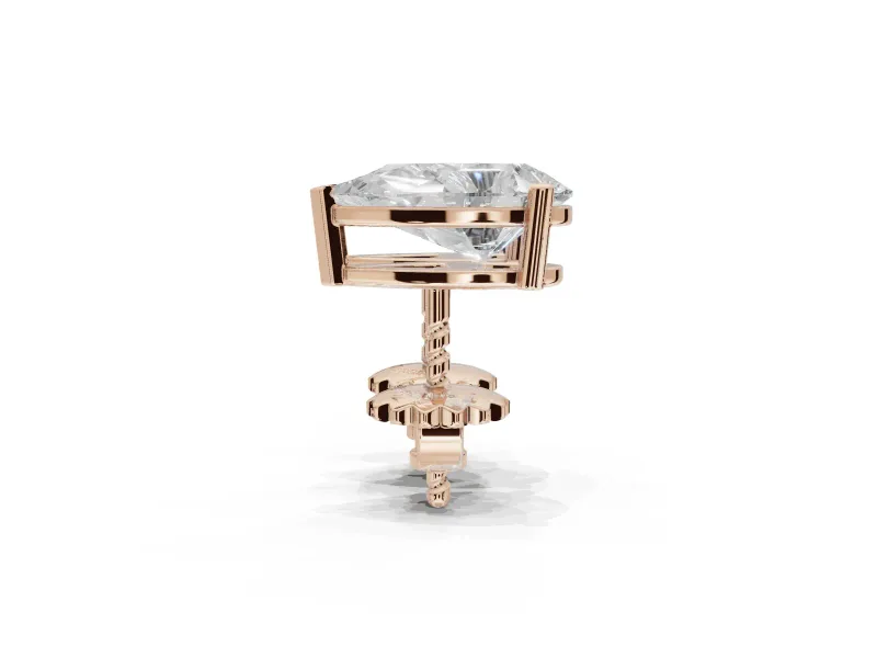 Marquise Lab-Grown Diamond Solitaire Basket Stud Earrings | Open Gallery | Rose Gold
