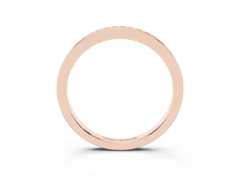 Round Diamond Continuous Pavé Eternity Band Set in Rose gold