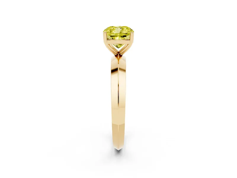 Cushion Cut Knife-Edge Engagement Ring Setting for a Fancy Yellow Lab-Grown Diamond | Yellow Gold