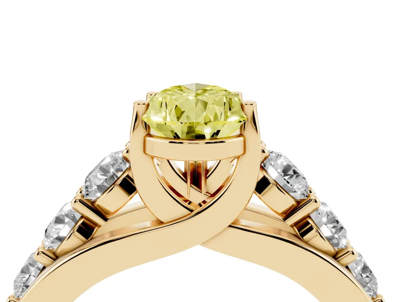 Pear-Shaped Engagement Ring Setting for a Fancy Yellow Lab-Grown Diamond | Yellow Gold - Design NV-24645