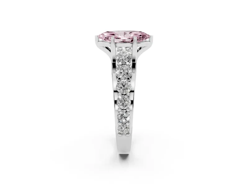 Marquise Graduated Engagement Ring Setting for a Fancy Pink Lab-Grown Diamond | Platinum