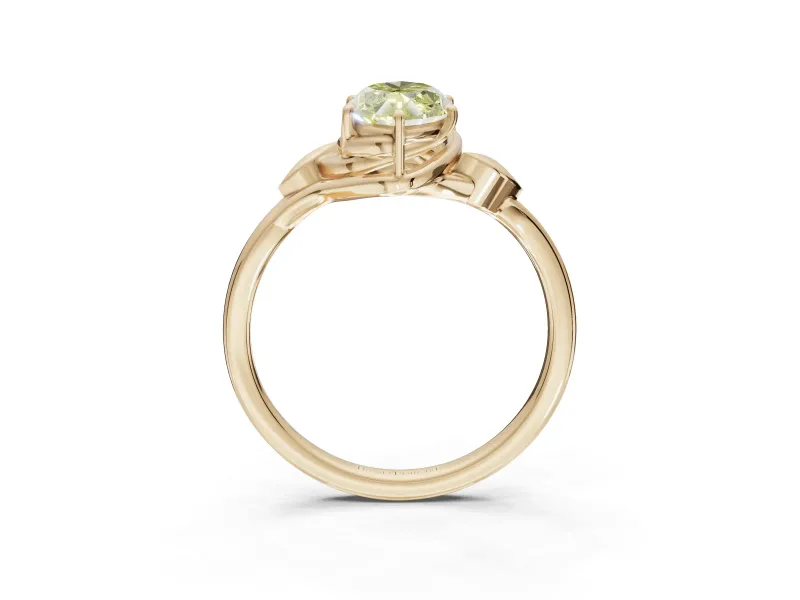 Marquise Bypass Solitaire Engagement Ring Setting for a Fancy Yellow Lab-Grown Diamond | Yellow Gold