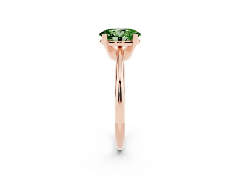 Oval Solitaire Engagement Ring Setting for a Fancy Green Lab-Grown Diamond | Rose Gold